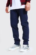 Mens Navy Fixed Waist Skinny Fit Chino Trouser