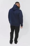 Mens Navy Plus Basic Over The Head Man Dash Hoodie