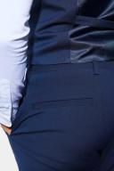 Mens Navy Skinny Cropped Suit Trousers