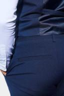 Mens Navy Skinny Cropped Suit Trousers