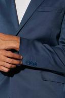 Mens Navy Skinny Satin Suit Jacket