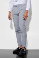Mens Navy Skinny Textured Suit Trousers