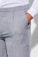 Mens Navy Skinny Textured Suit Trousers