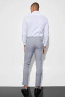 Mens Navy Skinny Textured Suit Trousers