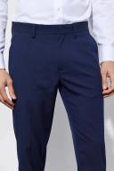 Mens Navy Slim Cropped Suit Trousers