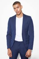 Mens Navy Super Skinny Single Breasted Suit Jacket