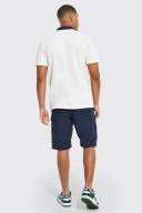 Mens Navy Tall Elastic Waist Cargo Shorts