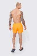 Mens Neon-Orange Man Signature Short Length Swim Shorts