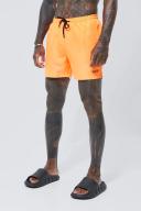 Mens Neon-Orange Original Man Mid Length Swim Shorts