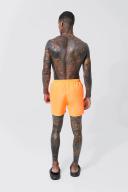 Mens Neon-Orange Original Man Mid Length Swim Shorts