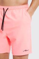 Mens Neon-Pink Tall Man Signature Mid Length Swim Shorts