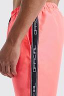 Mens Neon-Pink Tall Mid Length Official Tape Swim Shorts