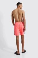 Mens Neon-Pink Tall Mid Length Official Tape Swim Shorts