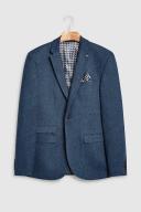 Mens Next Nova Fides Signature Herringbone Wool Blazer - Blue