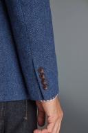 Mens Next Nova Fides Signature Herringbone Wool Blazer - Blue