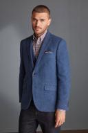 Mens Next Nova Fides Signature Herringbone Wool Blazer - Blue