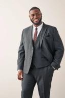 Mens Next Puppytooth Suit: Jacket - Grey