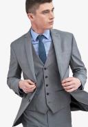 Mens Next Signature Tollegno Wool Suit: Jacket - Grey