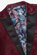 Mens Next Slim Fit Velvet Blazer - Red