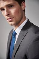 Mens Next Two Button Suit: Jacket - Grey