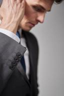 Mens Next Two Button Suit: Jacket - Grey