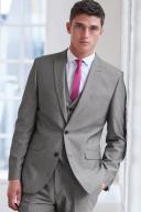 Mens Next Two Button Suit: Jacket - Grey