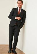 Mens Next Wool Mix Textured Suit: Jacket - Black