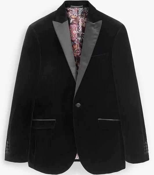 Mens Next Wool Mix Textured Suit: Jacket - Black