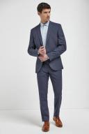 Mens Next Wool Mix Textured Suit: Jacket - Blue