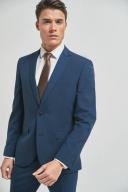 Mens Next Wool Mix Textured Suit: Jacket - Blue