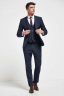 Mens Next Wool Mix Textured Suit: Jacket - Blue