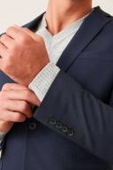 Mens Next Wool Mix Textured Suit: Jacket - Blue