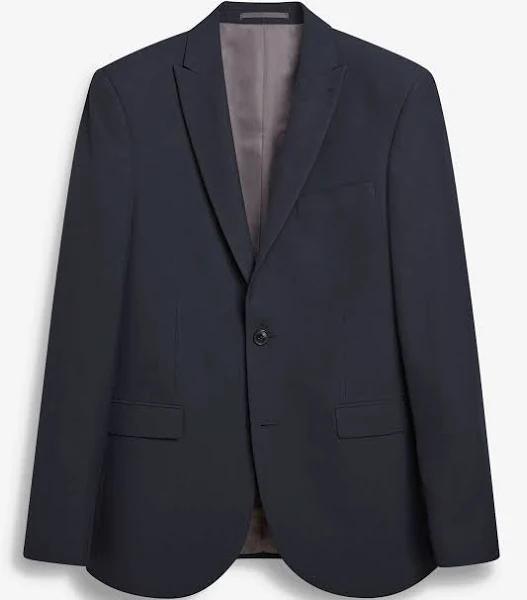 Mens Next Wool Mix Textured Suit: Jacket - Blue