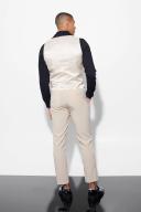 Mens Nude Skinny Crop Suit Trousers