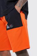 Mens Orange Elastic Relaxed Lightweight Stretch Colour Block Cargo
