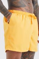 Mens Orange Short Length Ripstop Swim Shorts