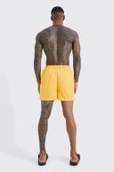 Mens Orange Short Length Ripstop Swim Shorts