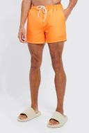 Mens Orange Tall Short Length Plain Man Swim Shorts