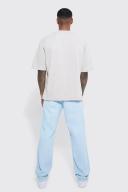 Mens Pale Blue Relaxed Fit Overdye Jeans
