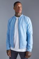 Mens Pale Blue Suedette Bomber