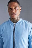 Mens Pale Blue Suedette Bomber