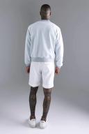 Mens Pale Blue Suedette Varsity Bomber