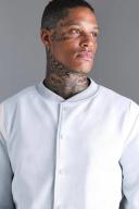Mens Pale Blue Suedette Varsity Bomber