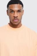 Mens Pale Orange Oversized Heavyweight Extended Neck T-Shirt
