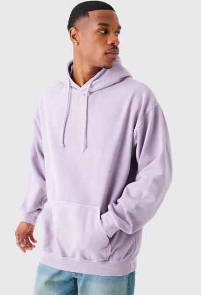 Mens Pale Pink Oversized Washed Hoodie