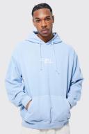 Mens Pastel Blue Ofcl Oversized Washed Hoodie