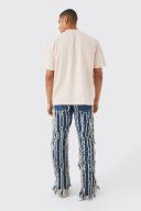 Mens Pastel Pink Oversized Heavyweight Extended Neck T-Shirt