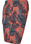 Mens Pattern Swim Shorts - Dark Tropical