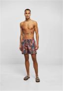 Mens Pattern Swim Shorts - Dark Tropical