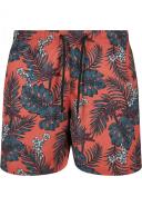 Mens Pattern Swim Shorts - Dark Tropical